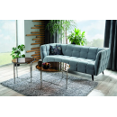 Стол журнальный SIGNAL CRYSTAL B дымчатый янтарь/серебряный, d55